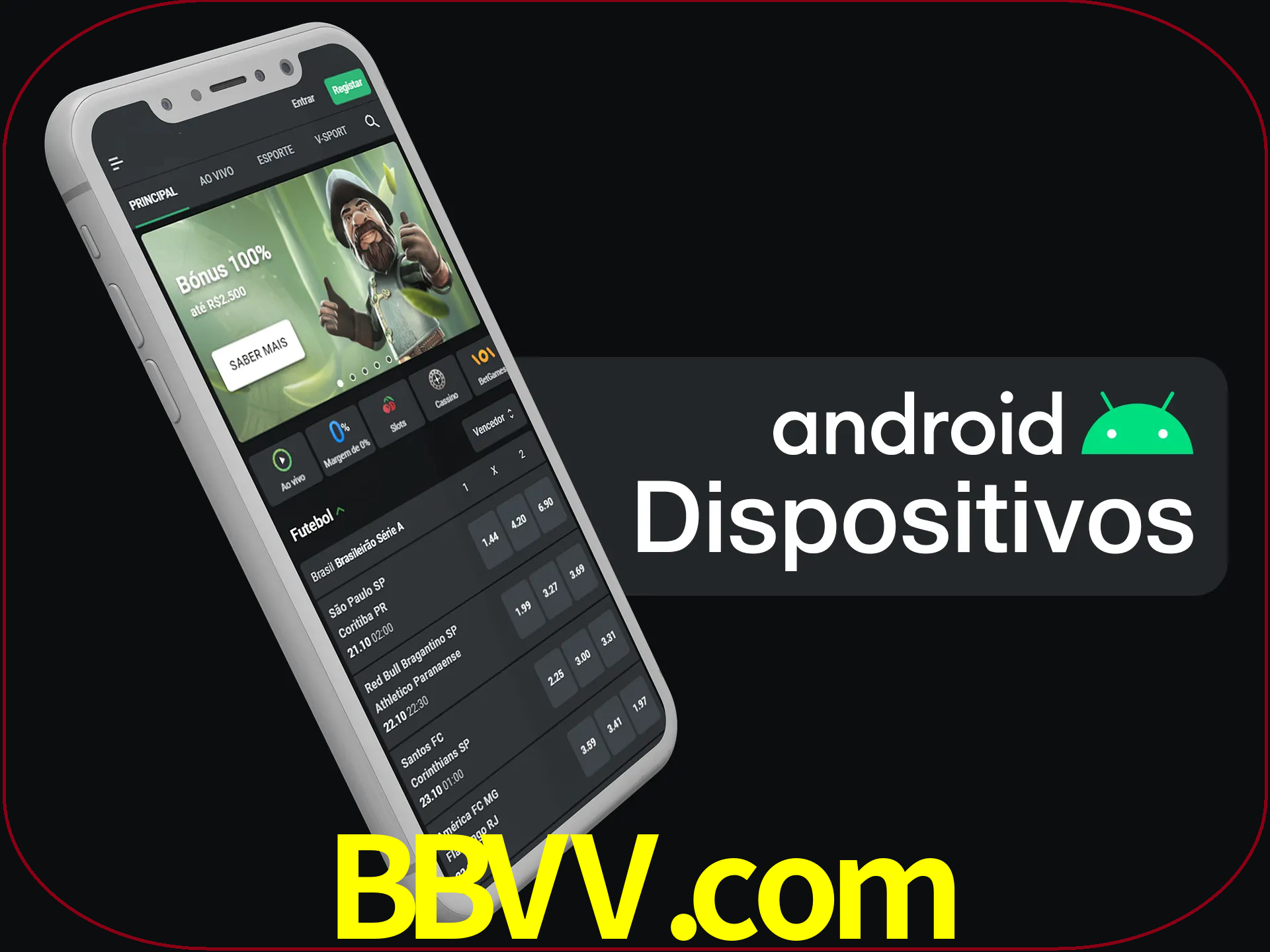 O aplicativo suporta a maioria de todos os dispositivos Android.