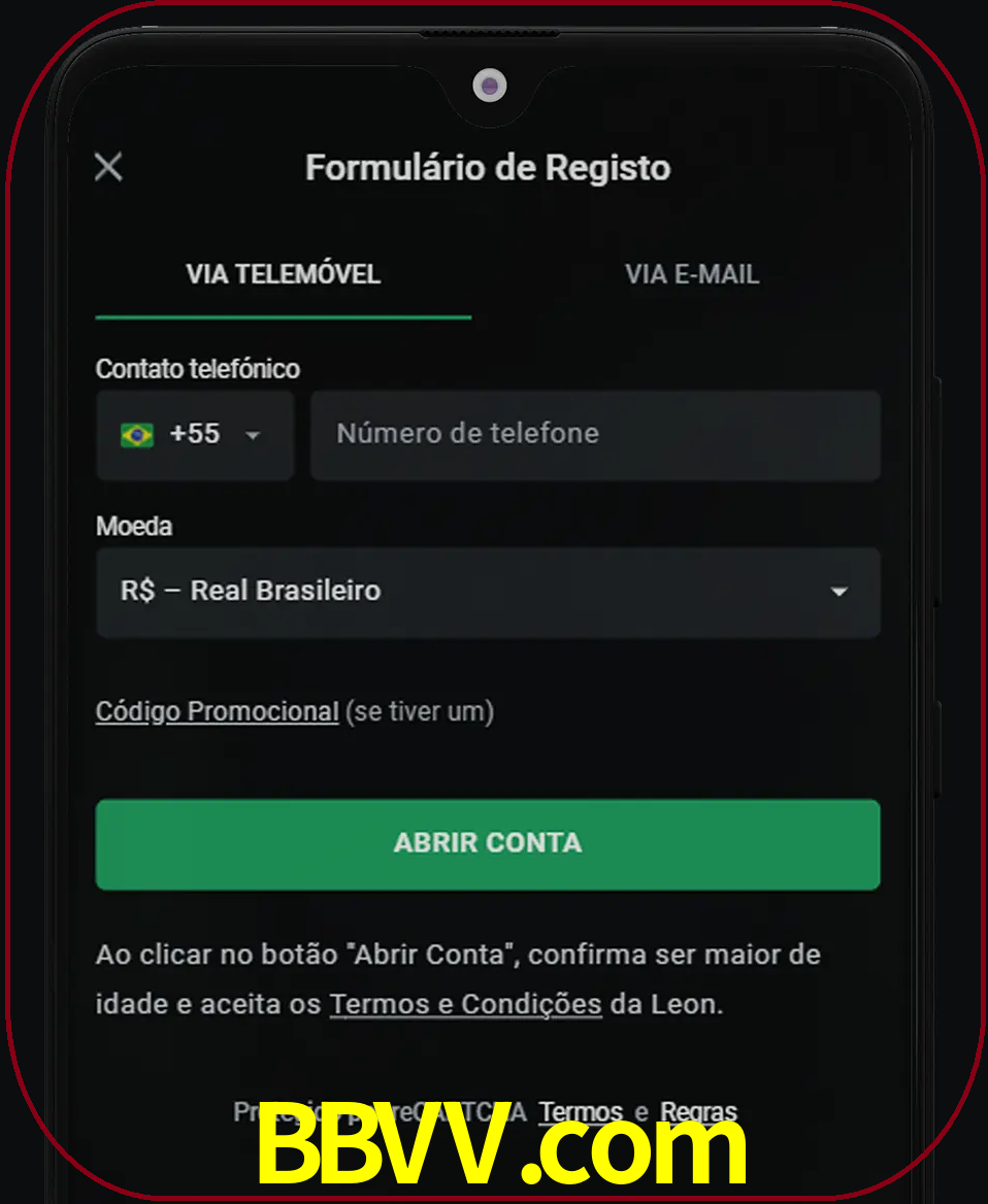 Abra o aplicativo e inicie o processo de registro.