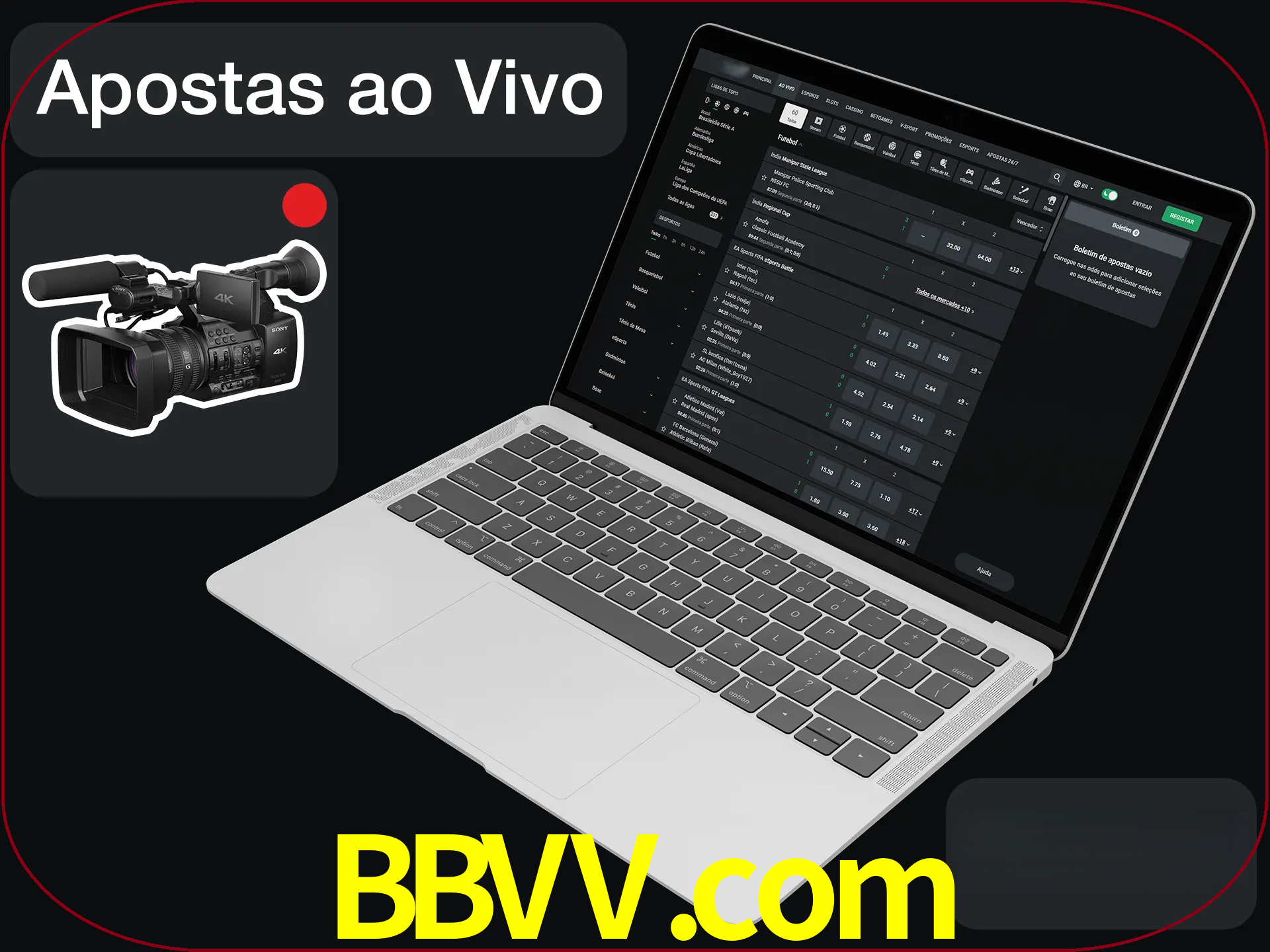Aposte em formato ao vivo em nosso site.
