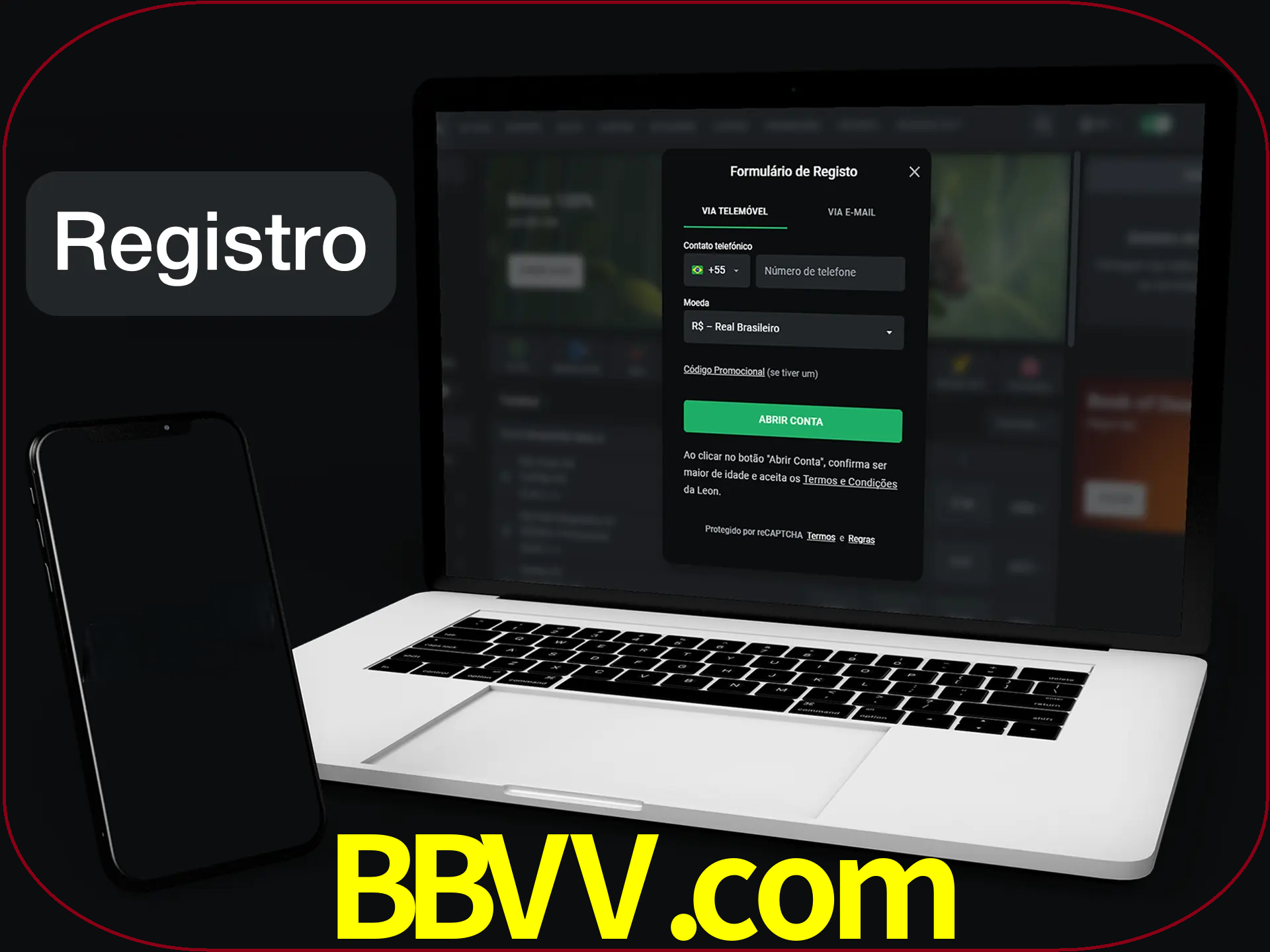 O registro na LeonBet é simples.