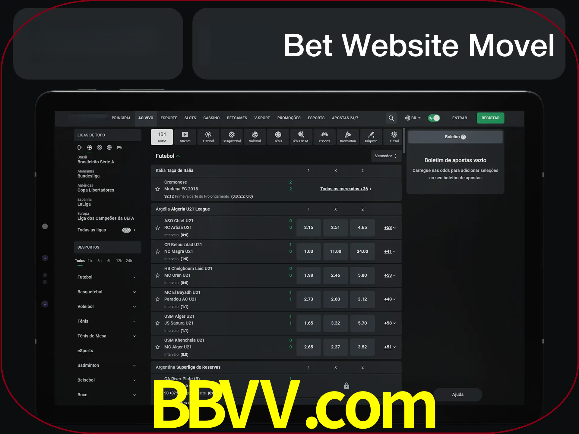 Use nosso website em qualquer dispositivo.